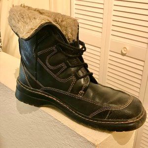 Josef Seibel Leather Winter Boots, black, lined, Size 6.5